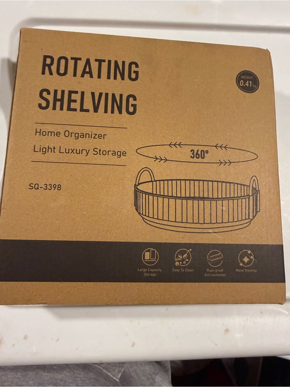 Rotating Shelving Home Organizer - Brown